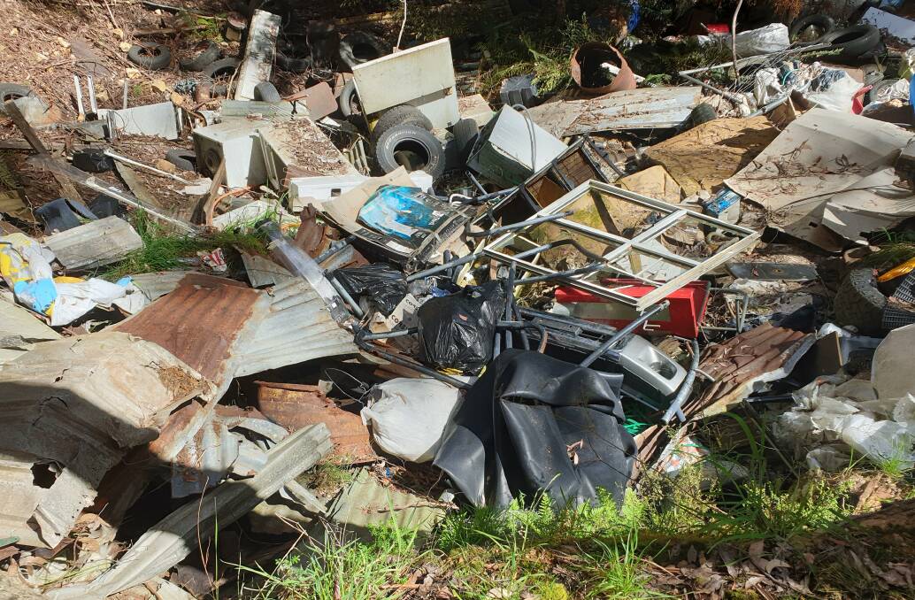 ILLEGAL: Rubbish dumped in a forest near Nunamara and Hollybank. Picture: Supplied