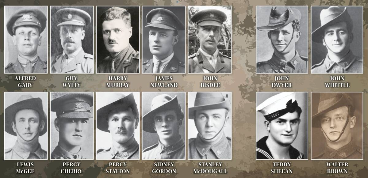 LEGACY: Fourteen of Tasmania's Victoria Cross recipients including the latest recipient Edward 'Teddy' Sheean Pictures: Australian War Memorial