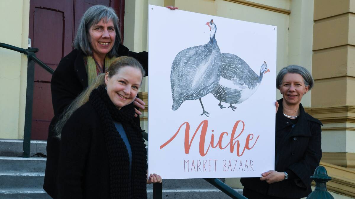 EXCITED: Albert Hall event manager Vanessa Mohr-Carswell, St Giles engagement project coordinator Bridget Arkless and Niche manager Victoria Bayes are excited for the market to be coming back to Albert Hall. Picture: Neil Richardson