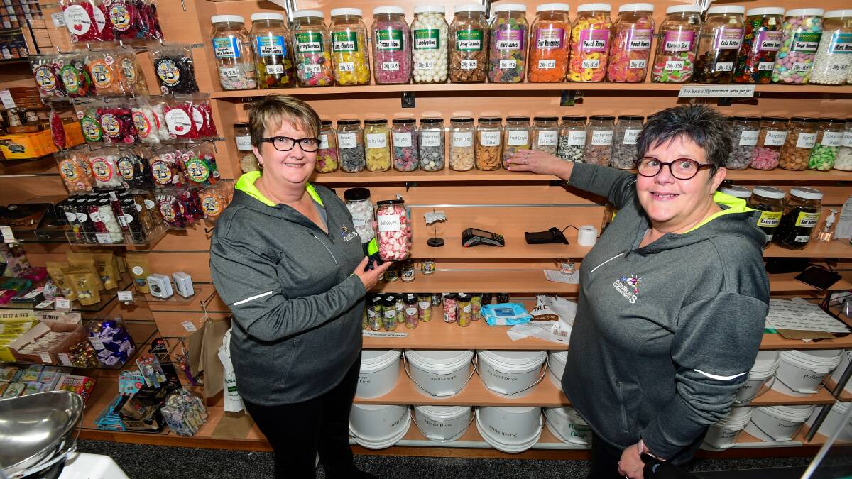 OPTIMISTIC: Stephanie Bowden and Anita Wood showing off the range at Gourlay's Sweet Shop. Picture: Neil Richardson
