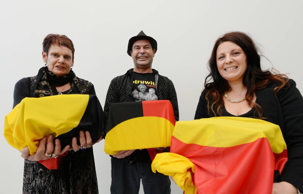 RETURNED: Annette Peardon played a key role in helping get Aboriginal remains returned to Tasmania, pictured with Dave Warrener and Sara Maynard in 2014. Picture: File