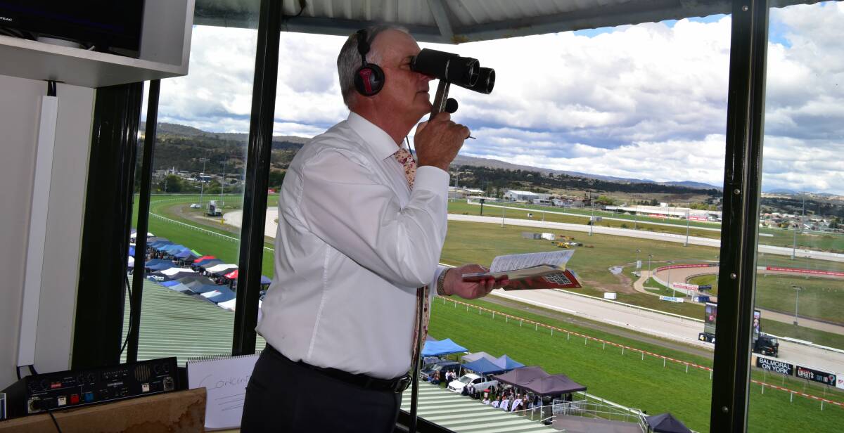 Race caller Colin McNiff was calling his 25th Launceston Cup on Wednesday. Pciture: Neil Richardson