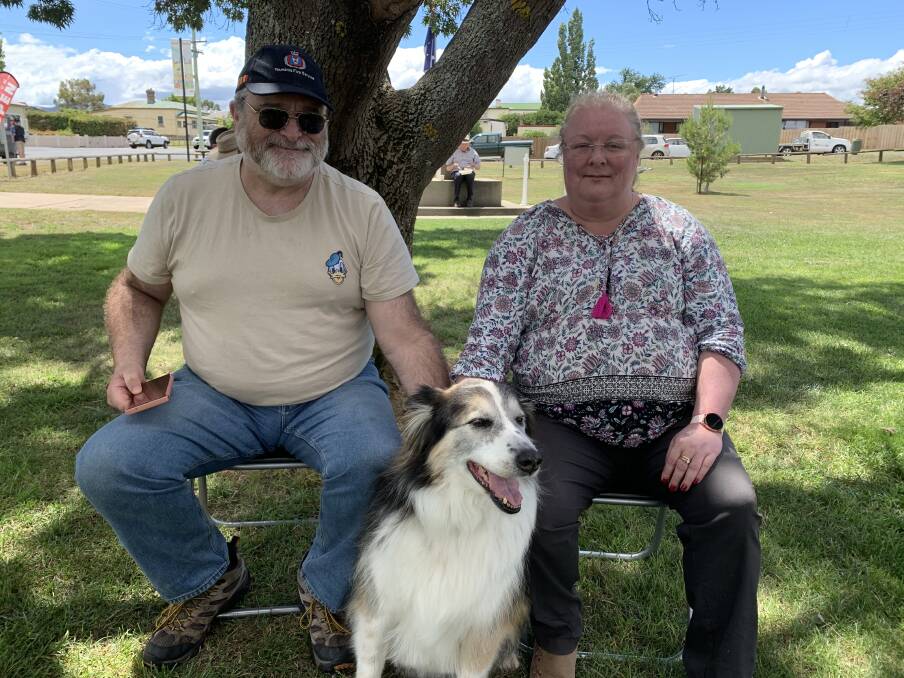FATE: David and Paula Moss with their dog Basil at the Avoca Australia Day celebration.