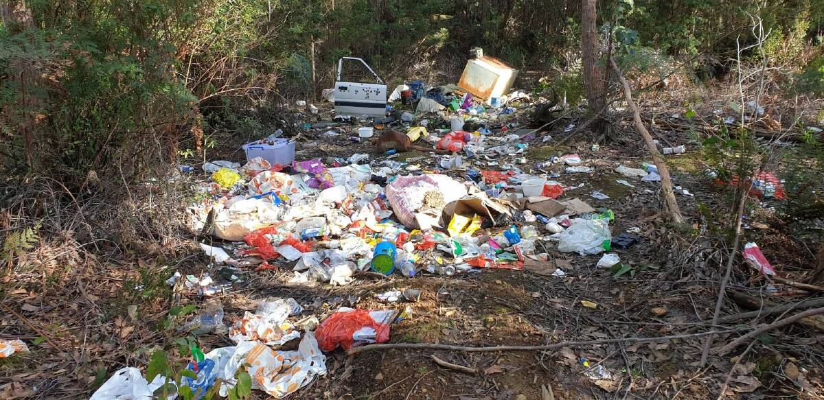 LITTER: Tax and rate payers are footing the bill for rubbish illegally dumped in Tasmanian forests. Picture: Supplied