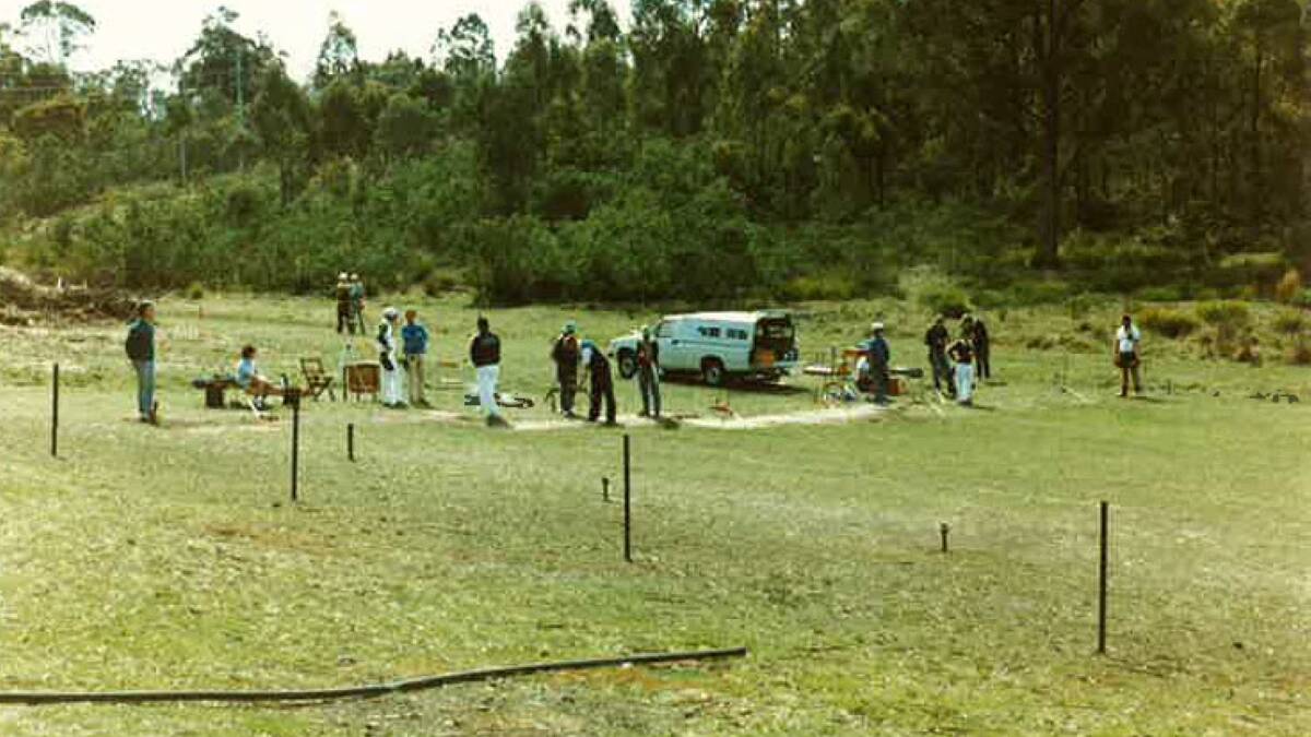 Members of the Paringa Archers setting up a tournament in the early 1980s. Picture: Supplied