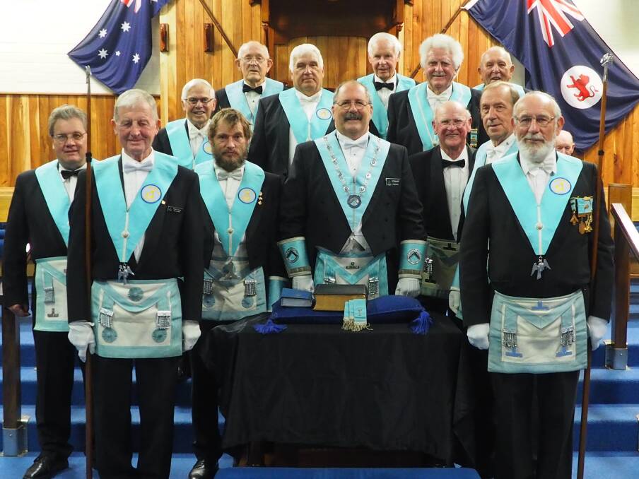 Members of the Burnie Masonic Lodge in full Freemason attire. Picture: Supplied