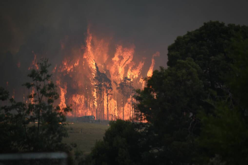  Fire crews at the edge of the 2020 Winkleigh bushfire. Picture: Paul Scambler