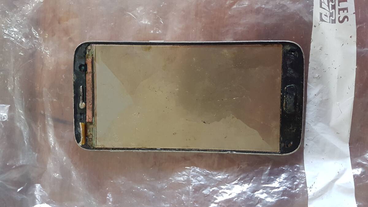 Kerry Geard phone after it was recovered by divers last weekend. Picture: Supplied.