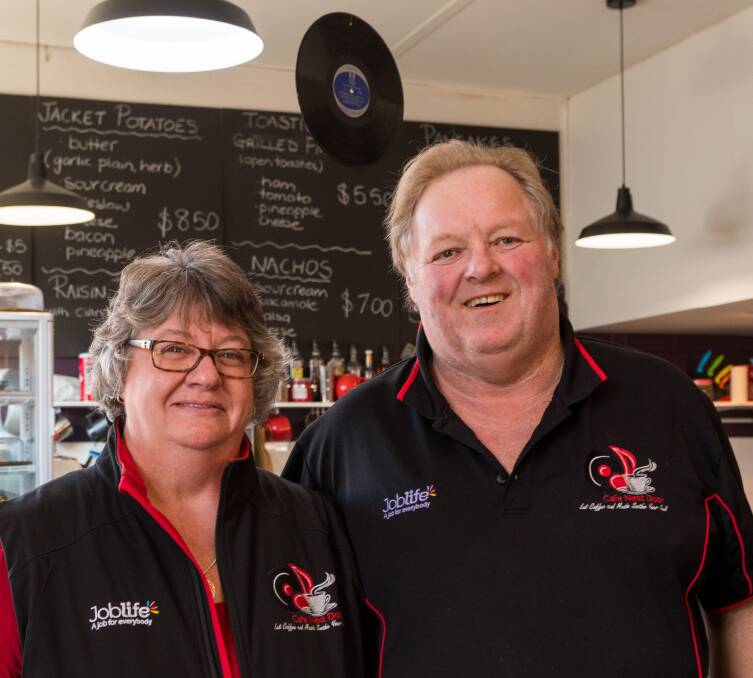 PASSIONATE: Cafe Next Door owners Brett and Vanessa Mitchell started the business after watching their son who has cerebral palsy struggle to find employment. Pictures: Phillip Biggs