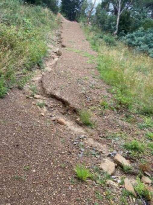 Erosion of walking track.
