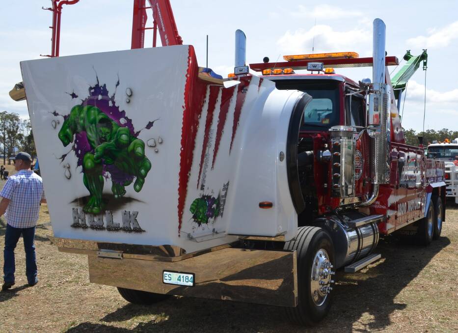 SMASH: Truck painted with a Hulk decal at the Tasmanian Truck Show. Picture: Jackson Worthington