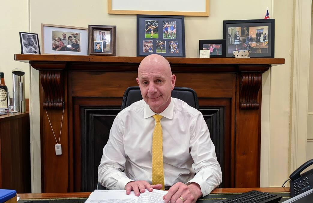 SPENDING: Premier Peter Gutwein in his Launceston office. Picture: Jackson Worthington