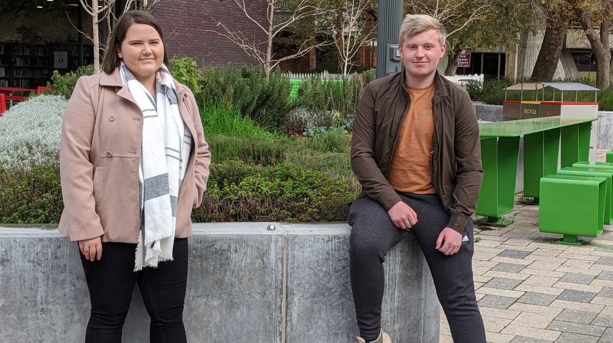 WORRIED: Chloe McCann and Ethan Hamilton are concerned about how proposed changes to university fees will impact their future. 