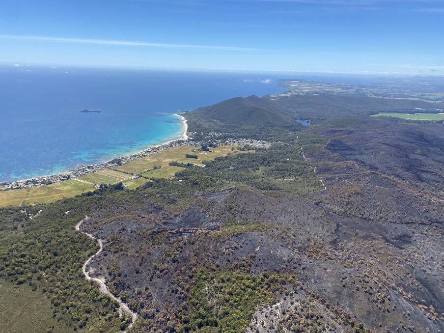 BLAZE MANAGED: The fuel burns reduction program has been credited as key to managing the bushfire at Sisters Beach in December. Picture: Supplied 