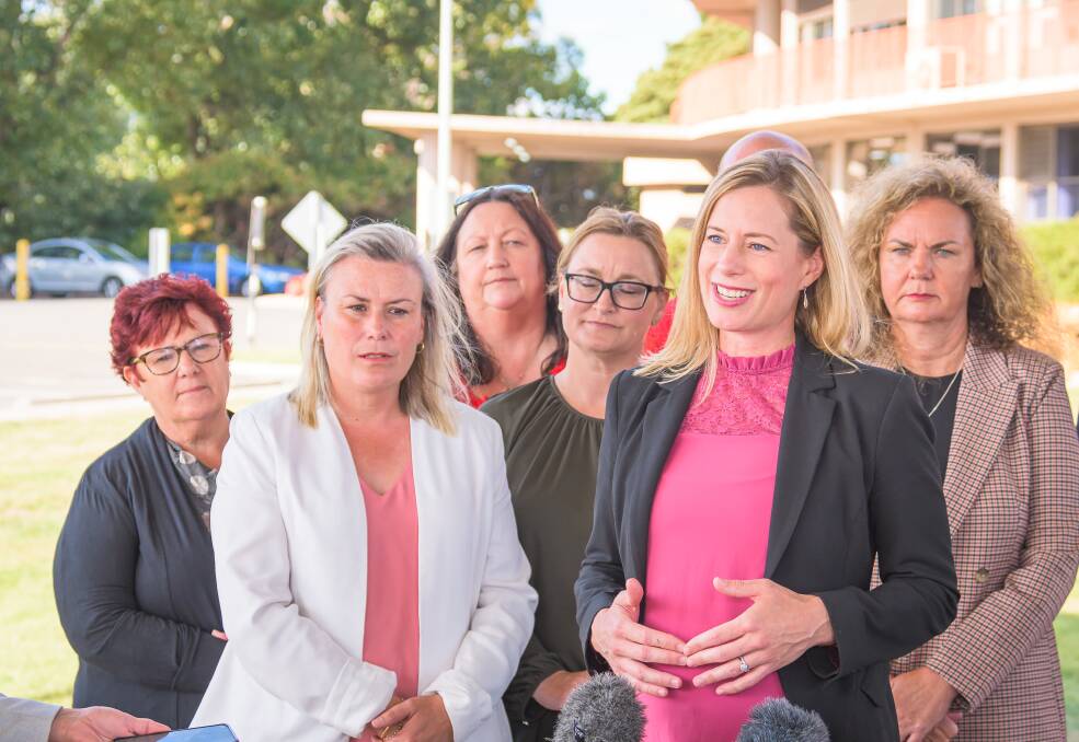 HEALTH KEY: Labor leader Rebecca White with Labor candidates for Braddon at the Mersey Community Hospital. Picture: Simon Sturzaker 