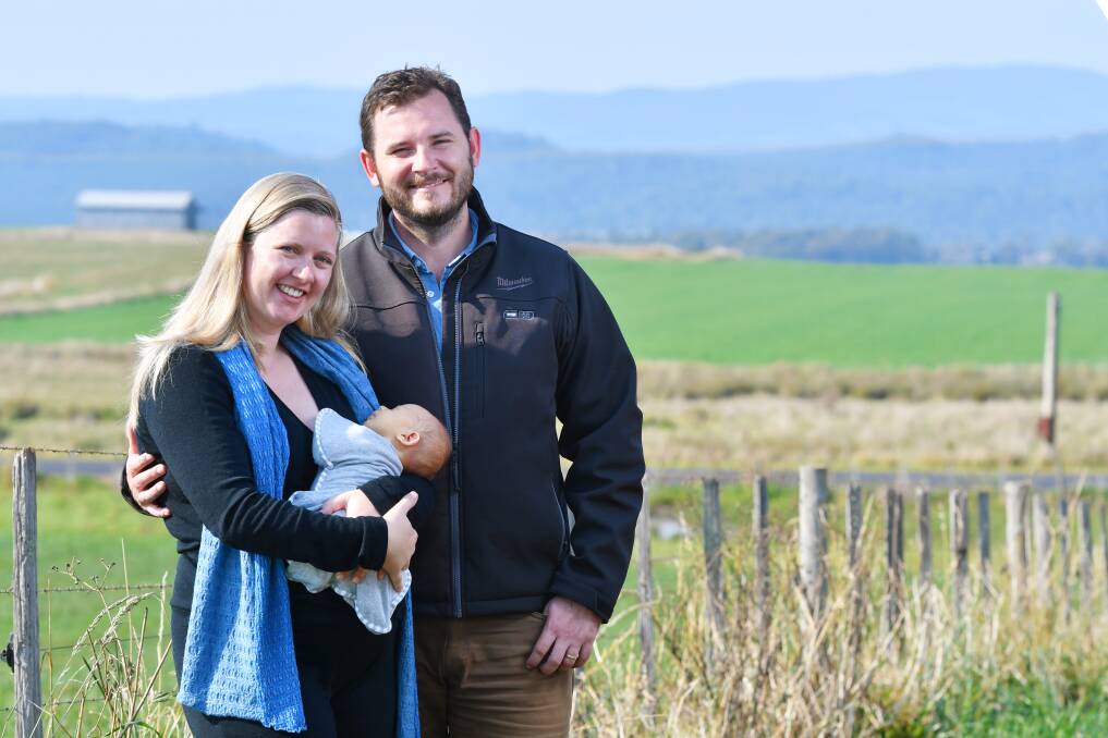 AHEAD: Felix Ellis with Margot and son William at his home after the election. Picture: Brodie Weeding
