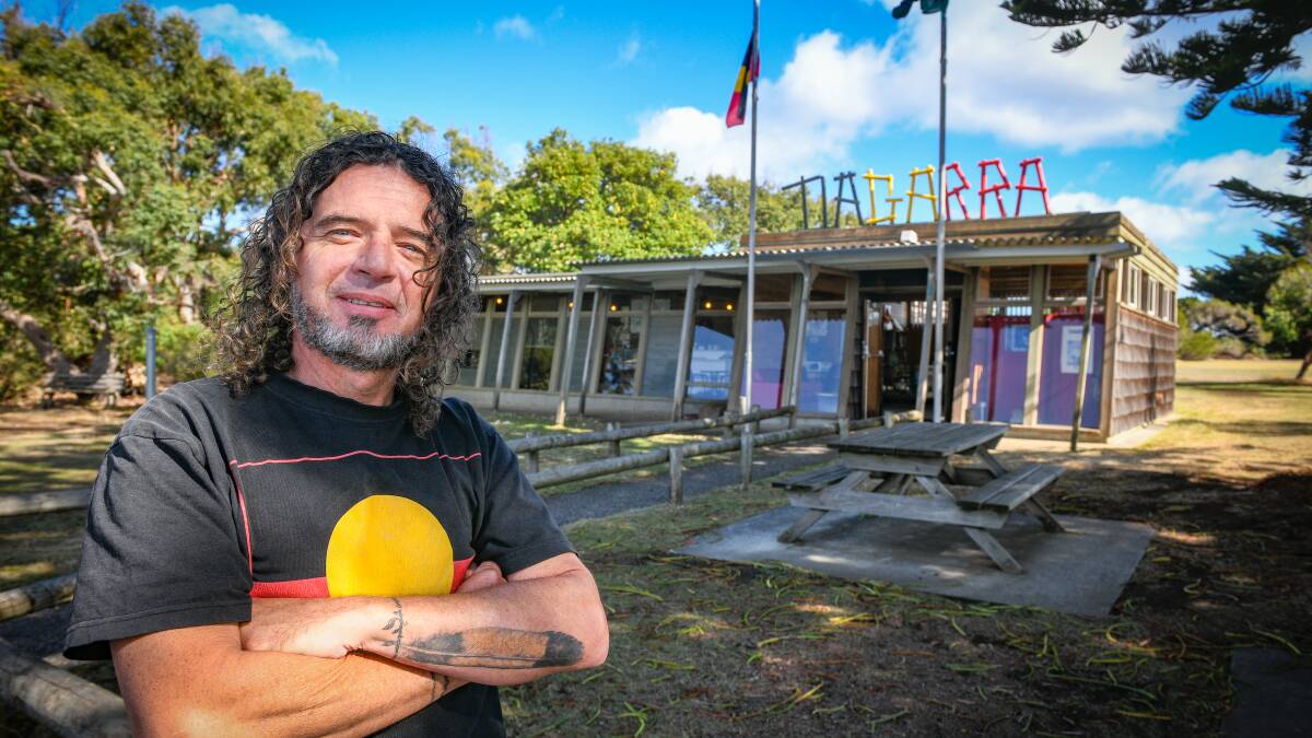 Dave Mangenner Gough at Tiagarra Aboriginal Cultural Centre and Museum, at the Bluff, Devonport. Picture: Paul Scambler