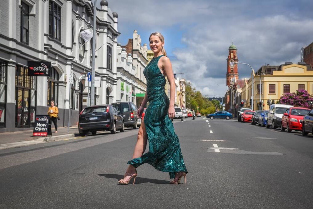 TOUR: Model Chelsea Freestone takes a stroll through the streets of Launceston before departing for her European Supertalent tour later this month. Picture: Paul Scrambler.