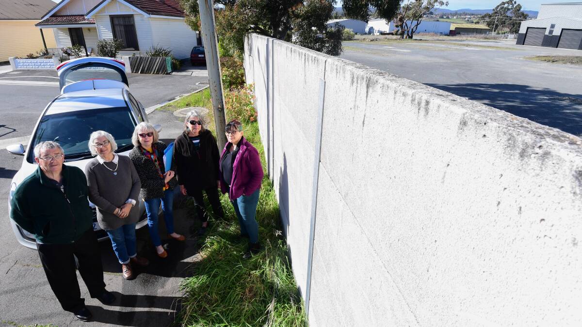 CONCERNS: Rod Gowland, Sonia Newland, Peta Frost, Lorraine Gowland and Rebecca Goodsall are some of the Invermay residents against the proposed recycling plant at their back door. Picture: Neil Richardson.