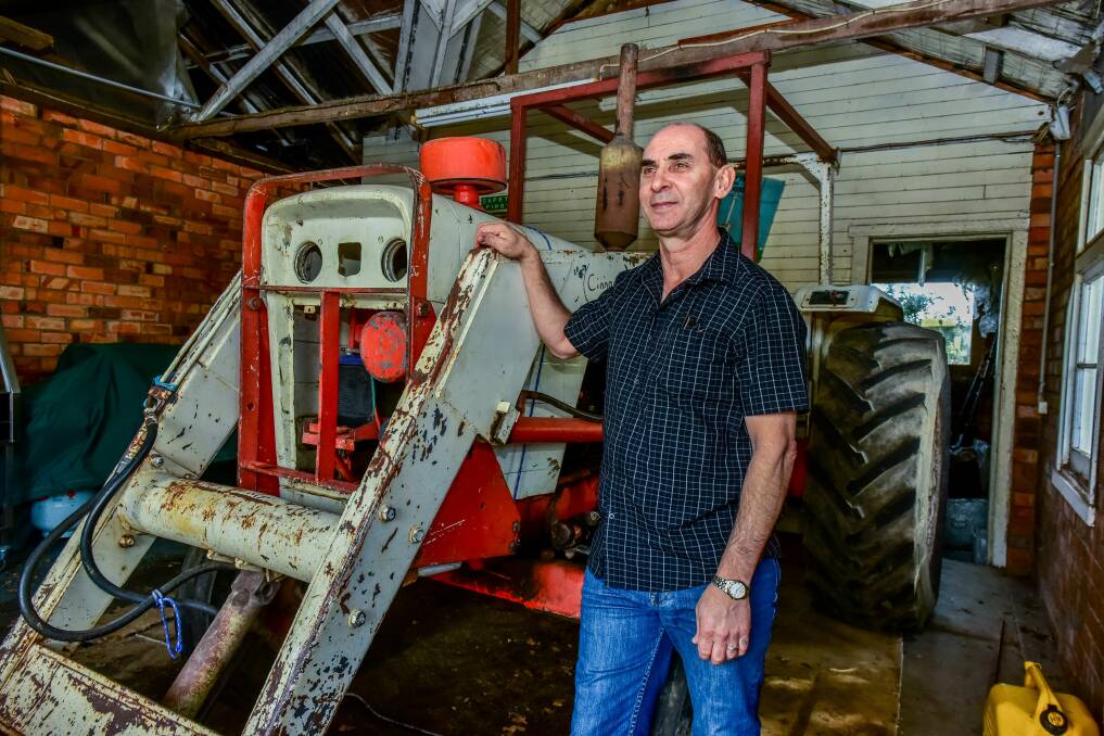 MEMORIES: From the old tractor shed Michael Ling reflects on his time at the former Glenara Children's Home on Sunday. Picture: Neil Richardson.