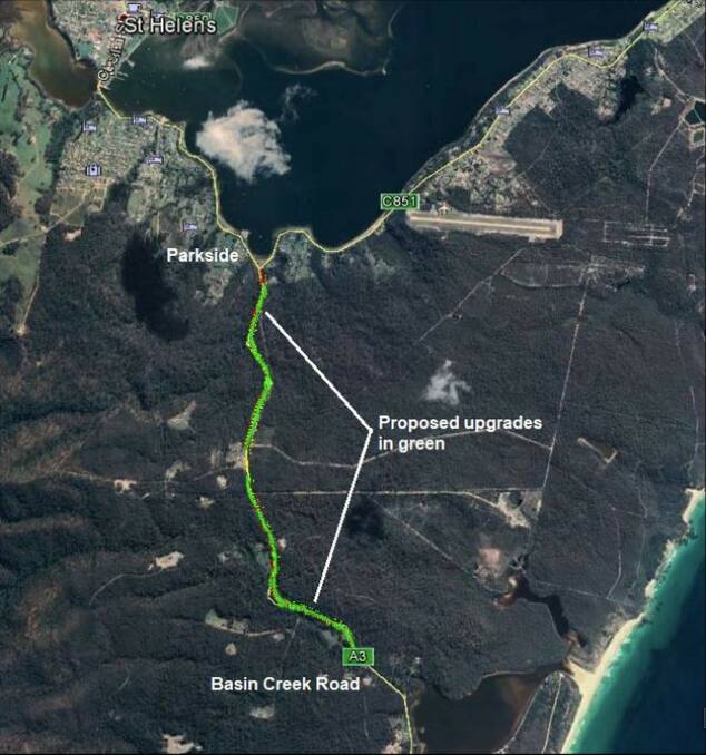 NEW: The proposed upgrades to the Tasman Highway, between Basin Creek and St Helens, form the next stage of improvements to the Great Eastern Drive. Picture: supplied.