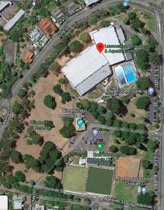 CONCERNS RAISED: A support worker has voiced concerns about the lack of accessible parking for disability services at the Launceston Leisure and Aquatic Centre. Picture: Google Maps.