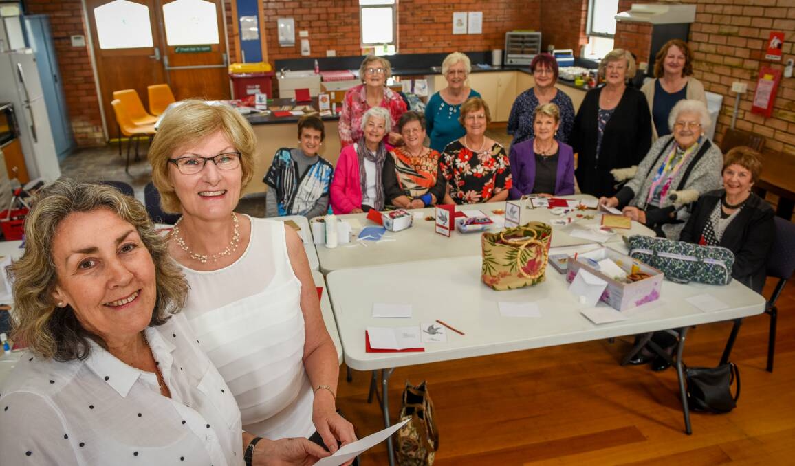 EMPTY STOCKING: Newnham Craft Group co-leaders Helen Van Der Vlist and Suzanne Thorp and the group at their last craft session. Picture: Paul Scambler.