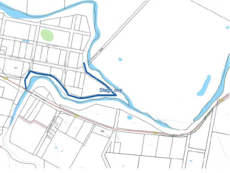 DEFER: The dark blue line represents the planned stage one of the Buckland Walk Trail. Picture: supplied