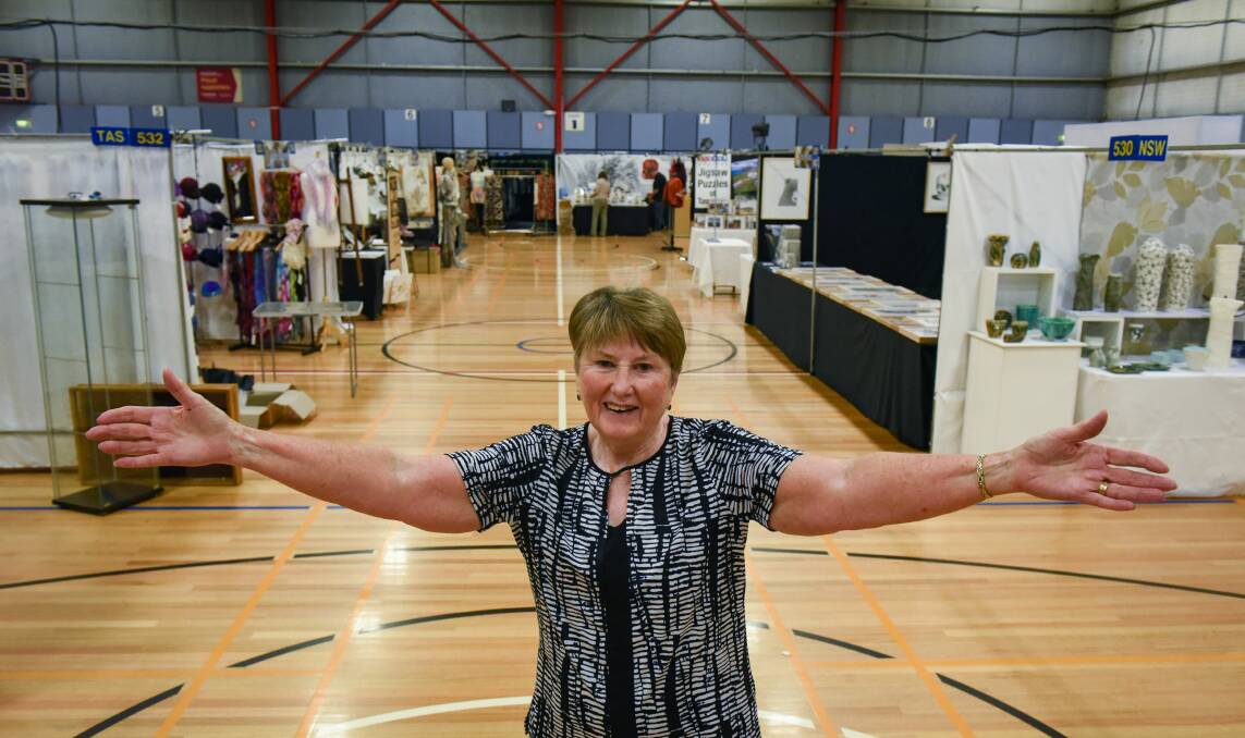 WELCOME: Deloraine Craft Fair director Lesley Dare in front of some of the 260 stalls showcasing their craft this year at the event. Picture: Paul Scambler.