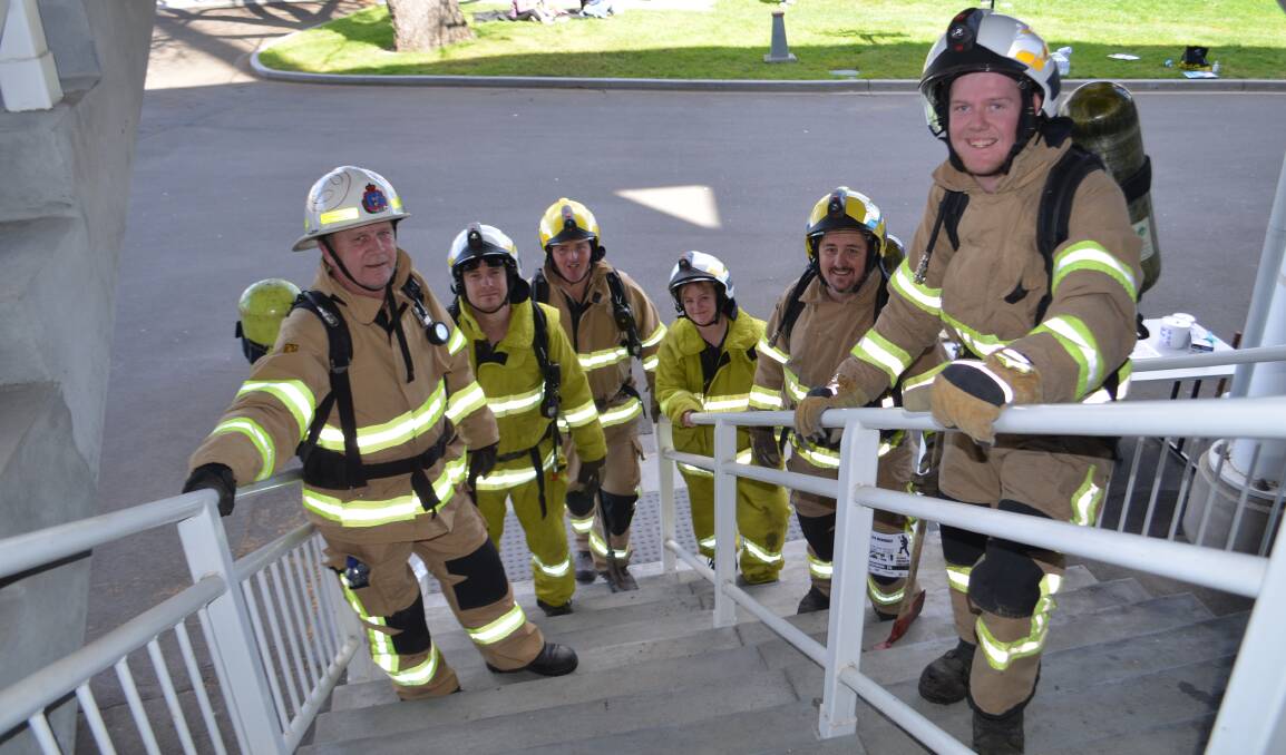 STEPS: Ravenswood Fire Brigade's Bill Kennewell, Scott Reynolds, Matt Elphinstone, Tahlia Donoughue, Keith McDonald and Luke Morgan.