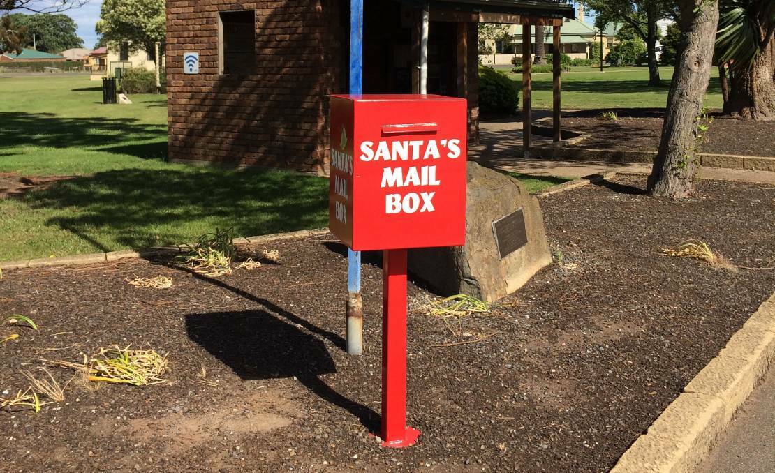 CHRISTMAS IS HERE: Santa will open his mailbox at the Longford Village Green on Friday. Before he replies to the letters in the weeks leading up to Christmas. Picture: Supplied.