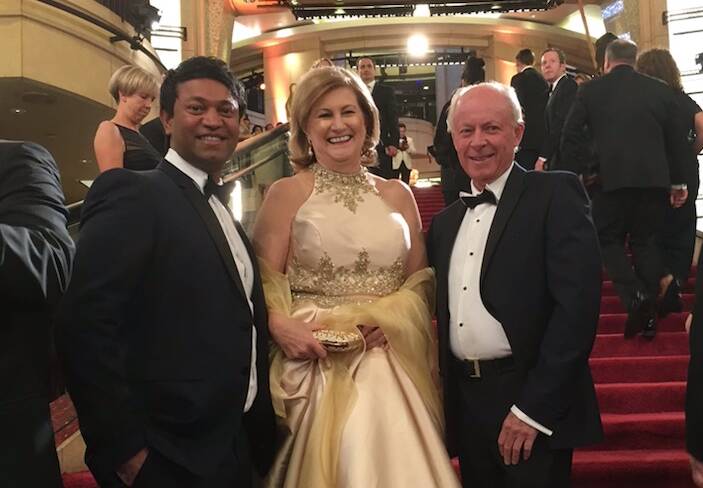 RED CARPET: Saroo, Sue and John Brierley at The Oscars.