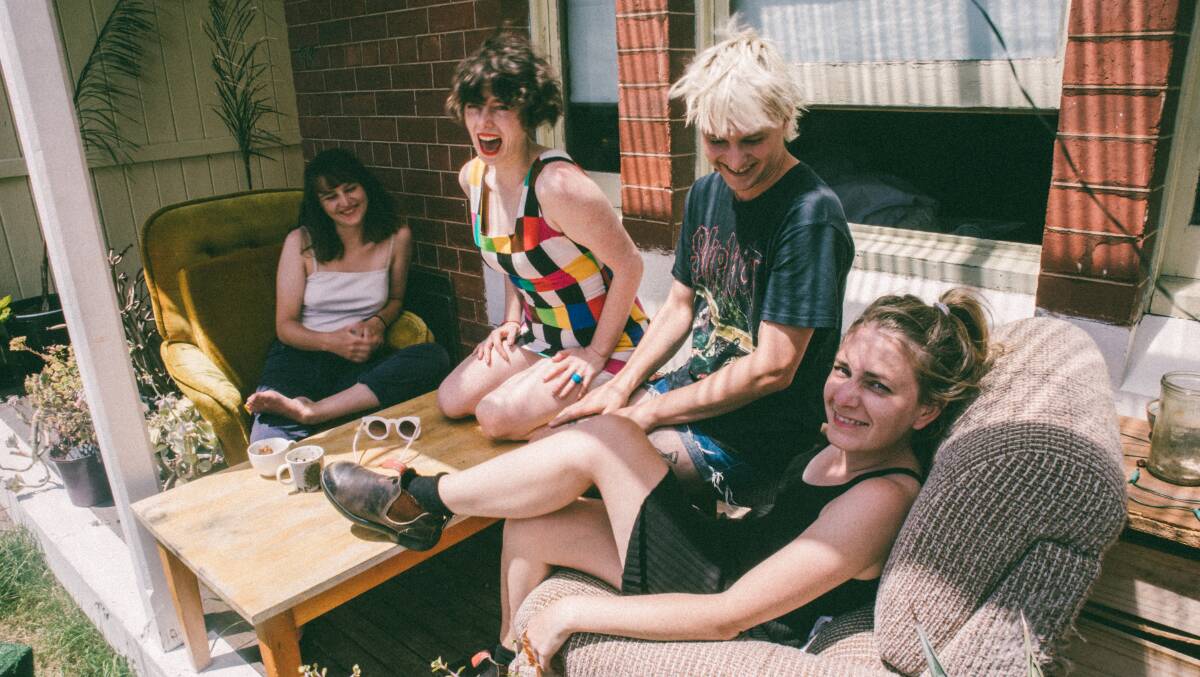 Queens of the scene: Tasmanian band the Slag Queens are lighting up stages across the nation. Picture: Reece Lyne.