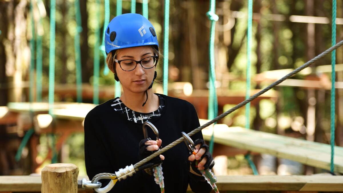 The first Tasmanian Trees Adventure ropes course will open just in time for the school holidays. Pictures: Scott Gelston