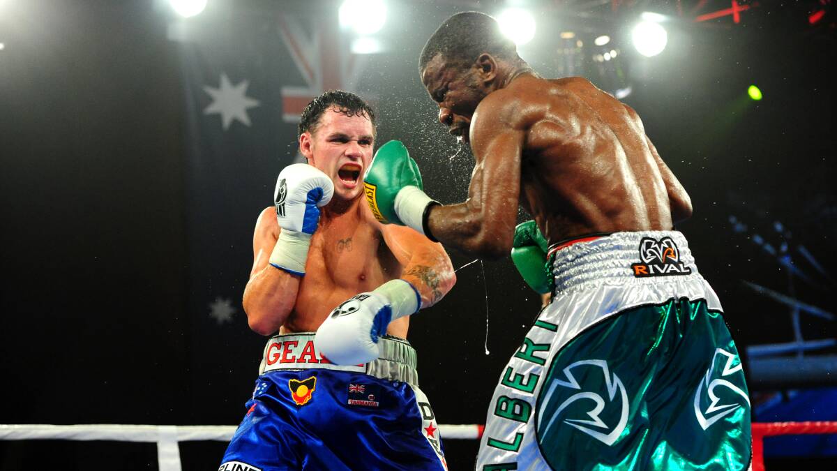 Hit me with your left shot: Daniel Geale in action.