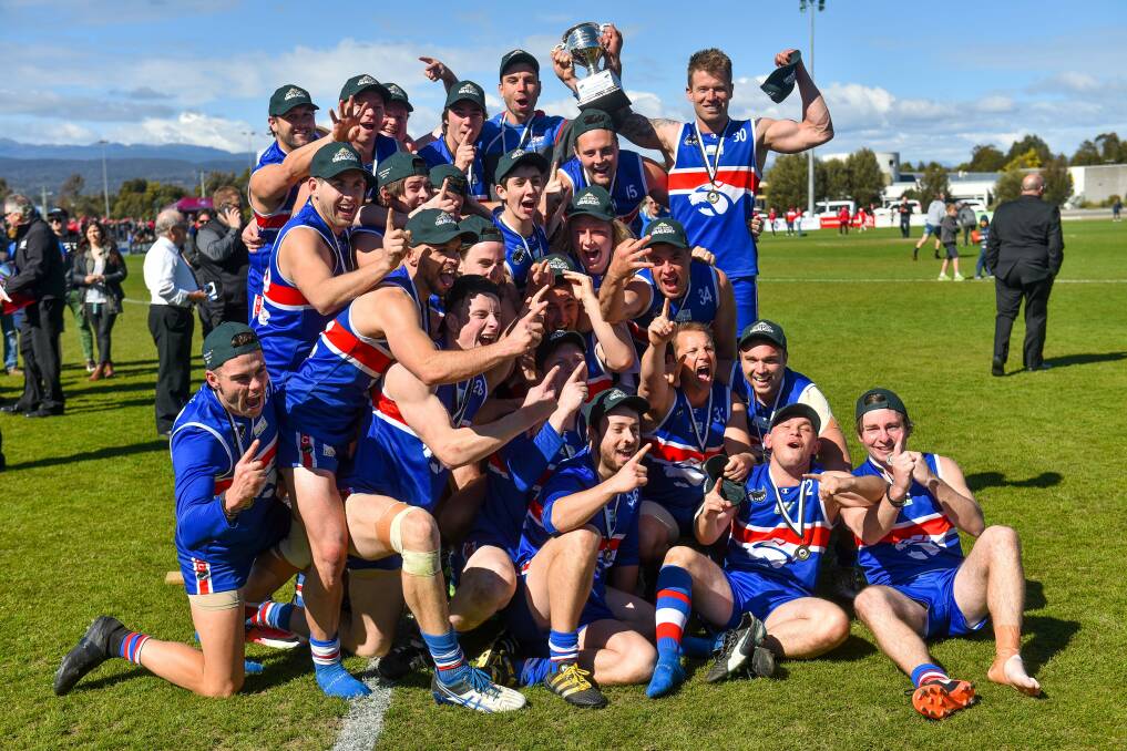 WHEN YOU'RE WINNING: South Launceston reserves celebrate their third premiership on the trot after defeating Longford by two points. 