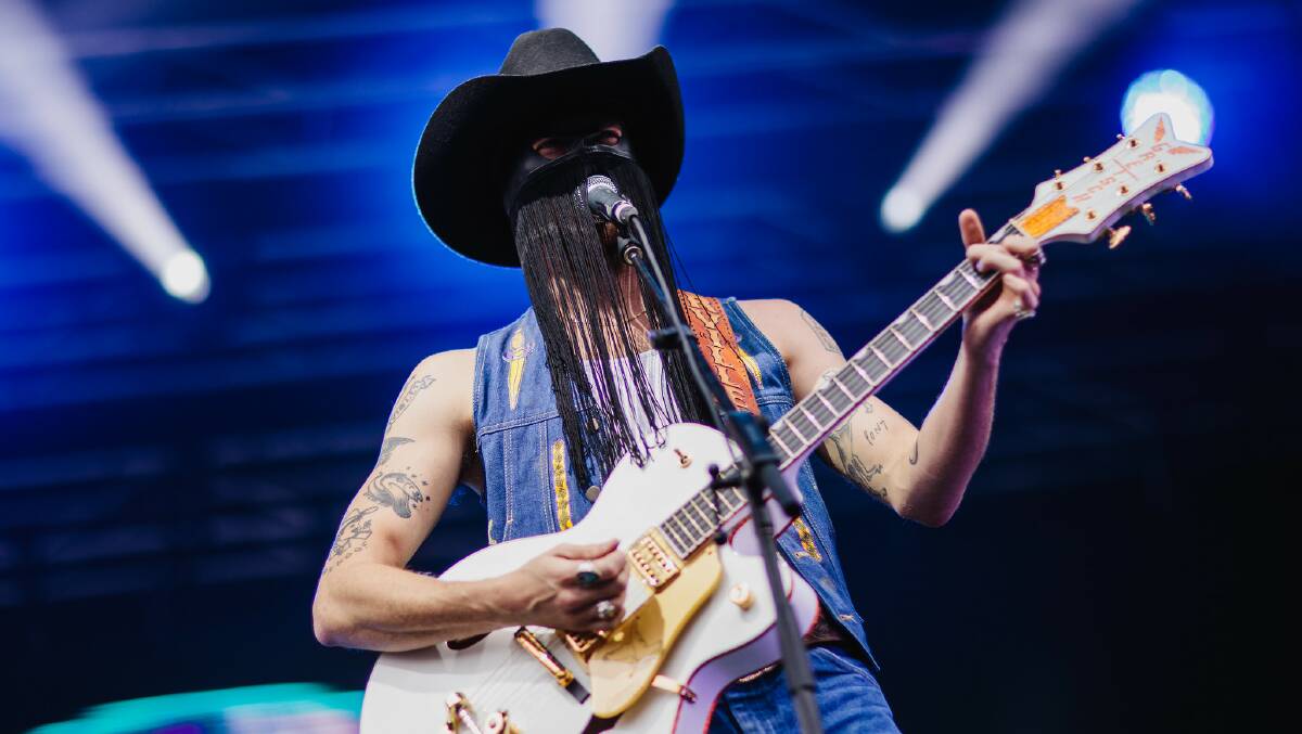 Wild west: Orville Peck is his lone ranger inspired mask. Picture: Mona/Jesse Hunniford.