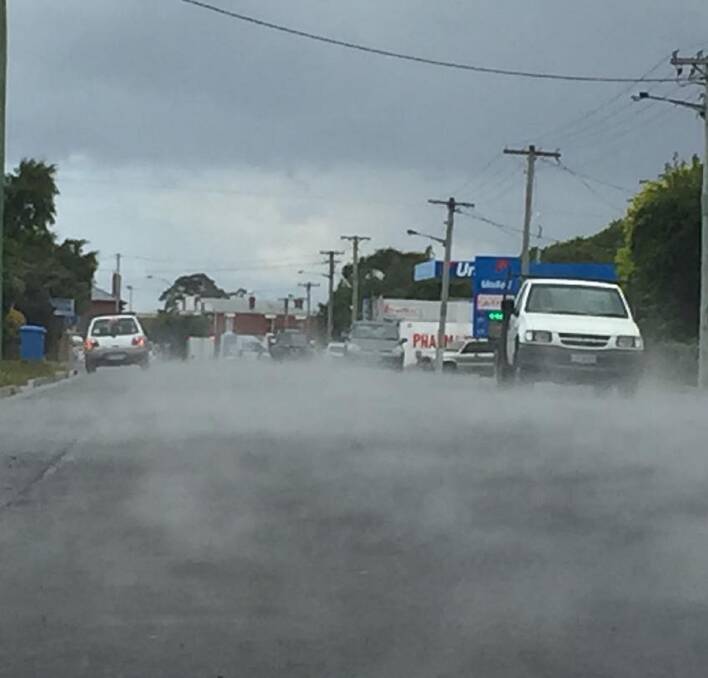 Weather anomalies in the main street at Wynyard. Picture: Paul Scambler