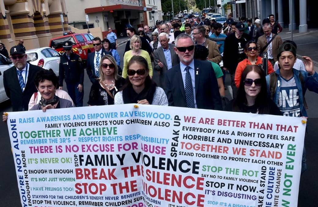 White Ribbon Day in Launceston held annually to expose the tragedy of domestic violence. Picture: Neil Richardson.