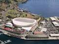 An artist's impression on the proposed Macquarie Point stadium which is scheduled to be operational in 2029.