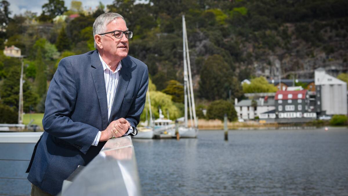 Mr Hidding reflects on his time in politics while overlooking Launceston's Tamar estuary.