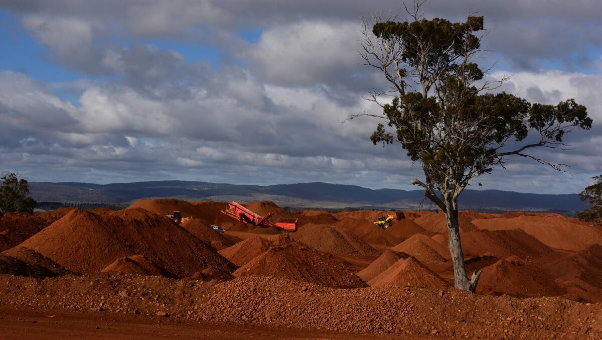 Bauxite Australia has 120,000 tonnes of bauxite at Bald Hill and 40,000 of refined product at Bell Bay waiting to be shipped once market conditions improve.