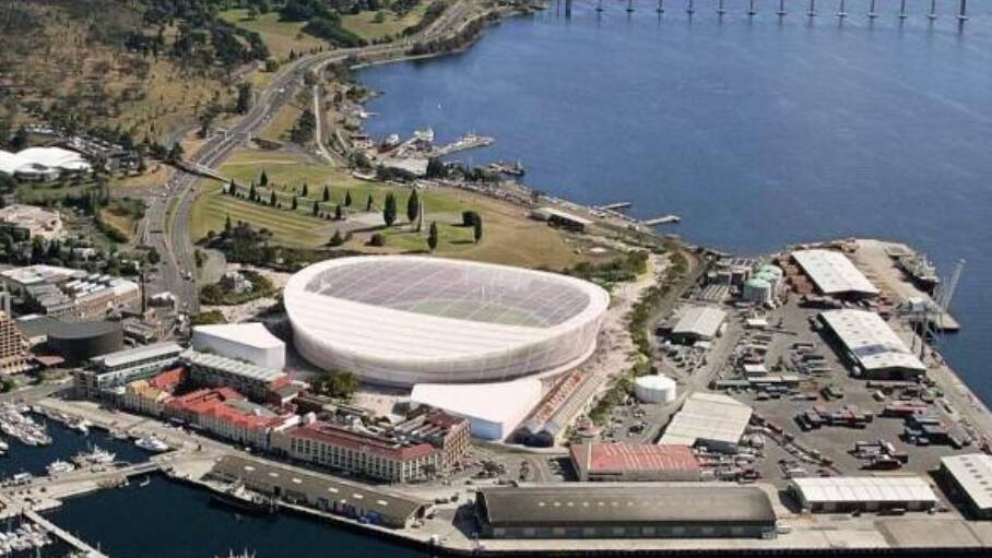 An artist's impression of the proposed Macquarie Point stadium.