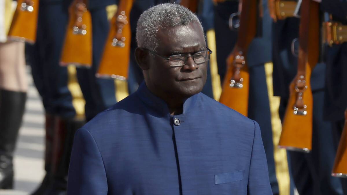 Manasseh Sogavare has launched a blistering attack on Australia. Picture AAP