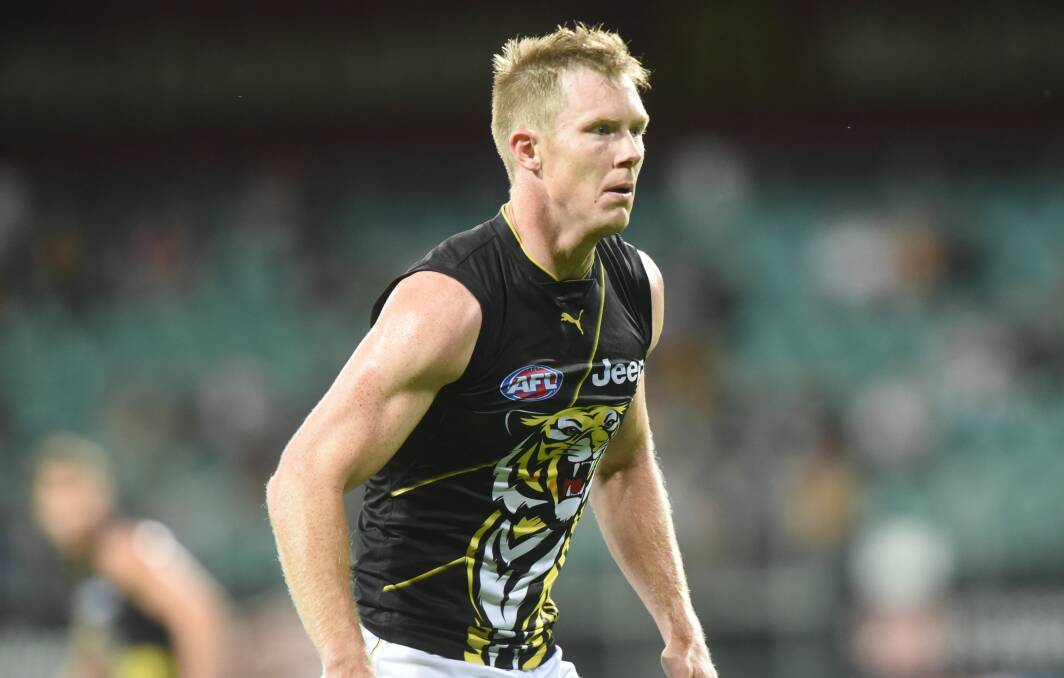 Tiger time: Jack Riewoldt is set to play for the All Stars in February's state of origin game. Picture: Paul Scambler