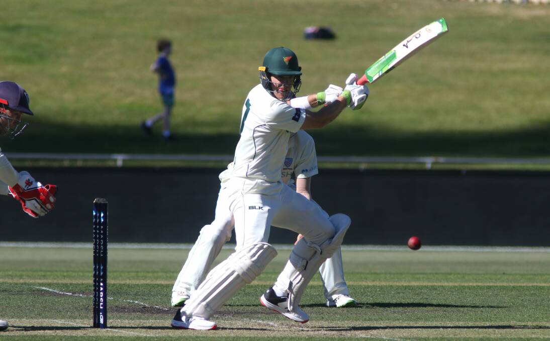 Tim Paine in action for Tasmania in 2021. Picture by Rick Smith