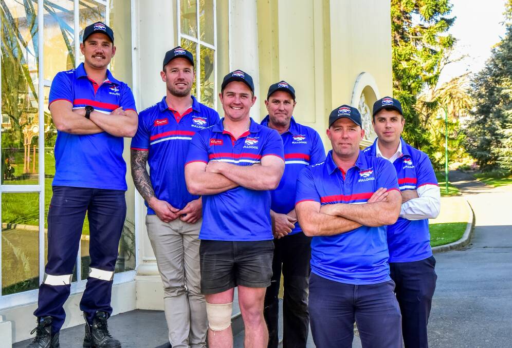 New Breed: South Launceston's new coach Anthony Taylor (second from right) surrounded by his deputies. Picture: Neil Richardson