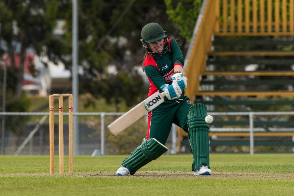 Stacey Norton-Smith showed off her hitting power for Longford on Wednesday. Picture: Phillip Biggs