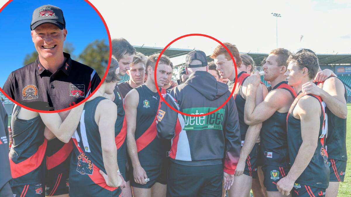 New North Launceston coach Adrian Smith addresses the group in 2021. Pictures by Craig George, supplied