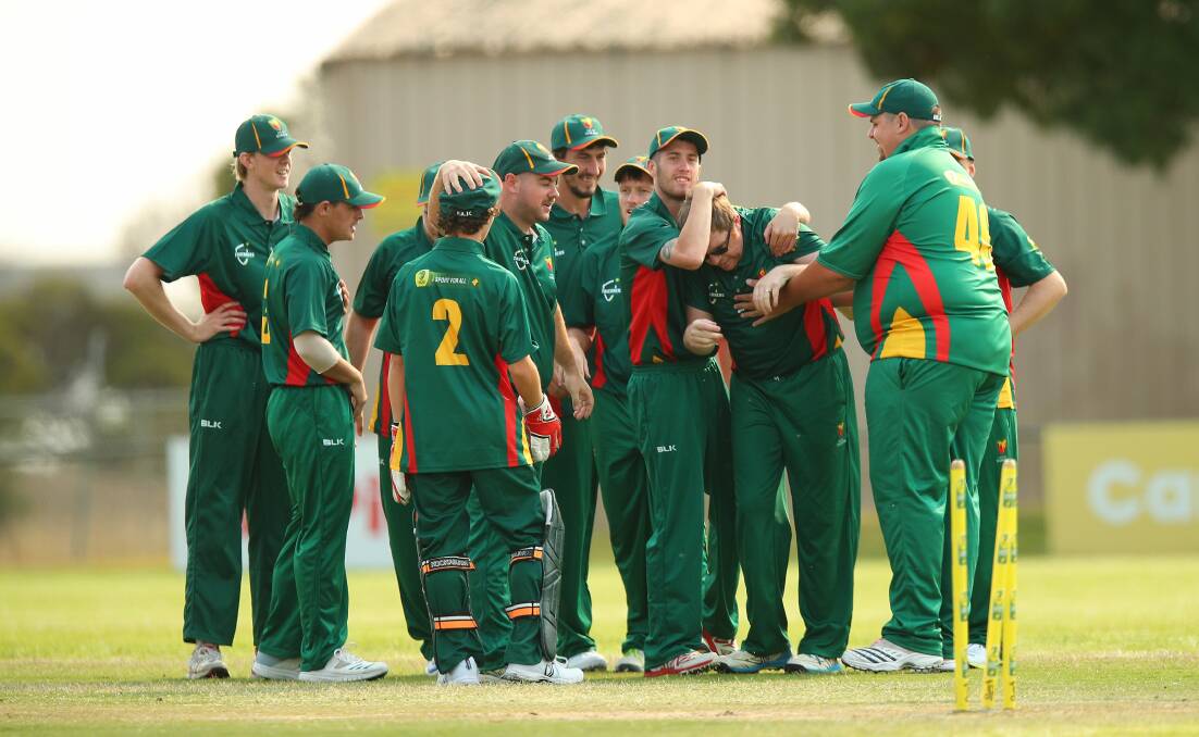 Tasmania's inclusion side celebrate a wicket. Picture: Supplied
